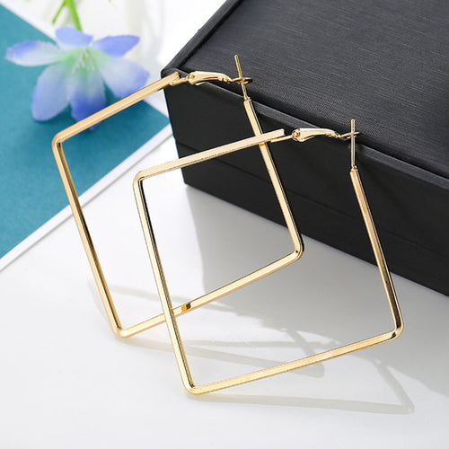 Blijery Trendy Oversize géométrique grandes boucles d’oreilles pour femmes