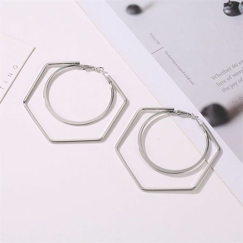 Blijery Trendy Oversize géométrique grandes boucles d’oreilles pour femmes