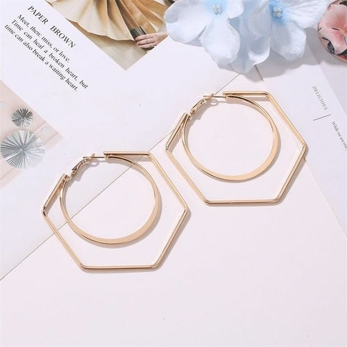 Blijery Trendy Oversize géométrique grandes boucles d’oreilles pour femmes