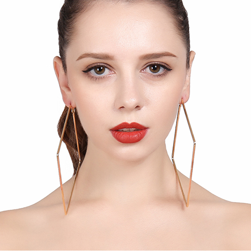 Blijery Trendy Oversize géométrique grandes boucles d’oreilles pour femmes