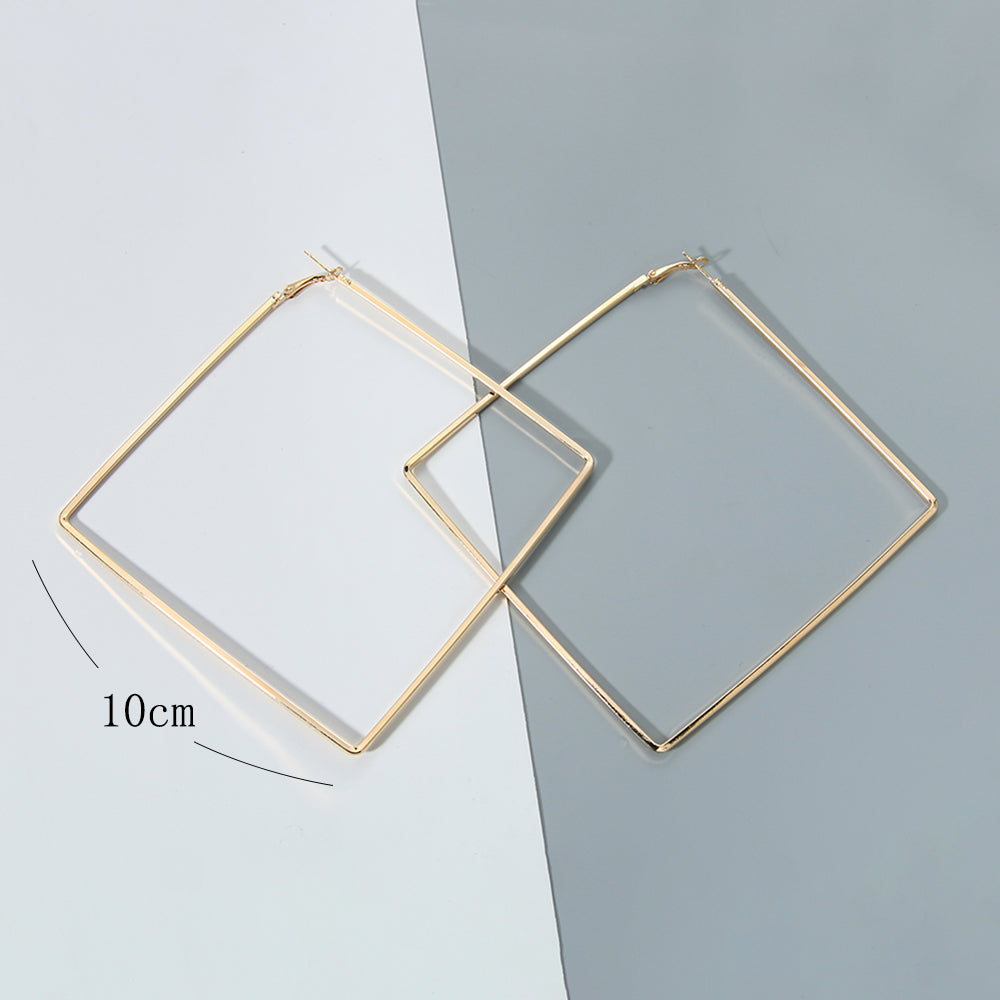 Blijery Trendy Oversize géométrique grandes boucles d’oreilles pour femmes