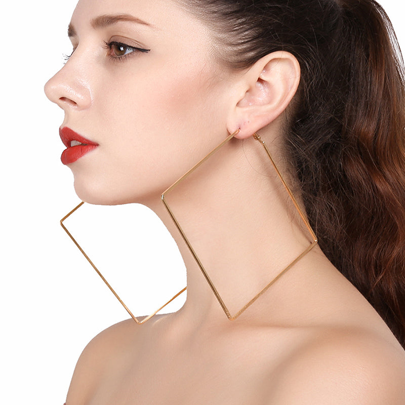 Blijery Trendy Oversize géométrique grandes boucles d’oreilles pour femmes
