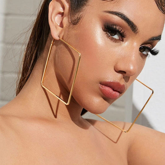 Blijery Trendy Oversize géométrique grandes boucles d’oreilles pour femmes