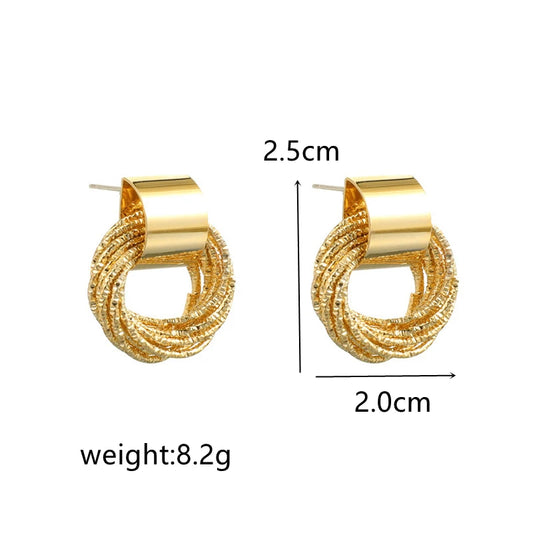 Rétro métal couleur or plusieurs petits cercles boucles d’oreilles pour femmes bijoux coréens mode fête de mariage boucles d’oreilles bijoux cadeau